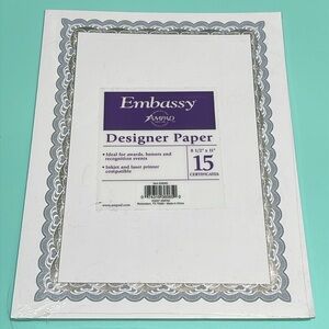 Embassy Award designed printable paper Copper foil 8.5x11 in